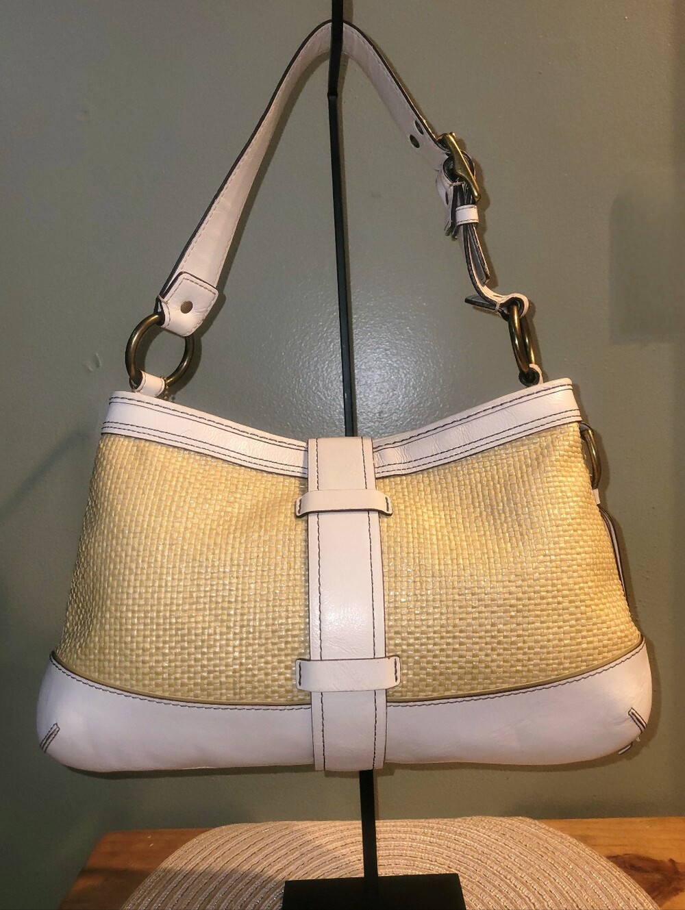 Coach Legacy Buckle Straw Shoulder Bag 2005 - Picture 3 of 14
